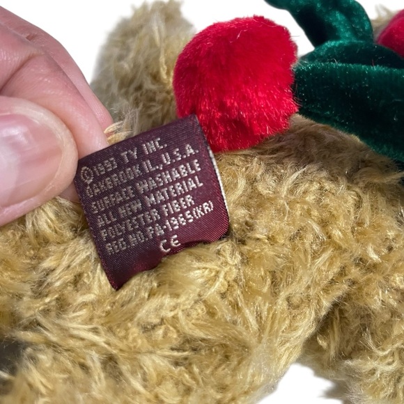 Ty Attic Treasures Spruce Bear 1998 Christmas Holiday Plush Collectible w/ Tags - Picture 9 of 14